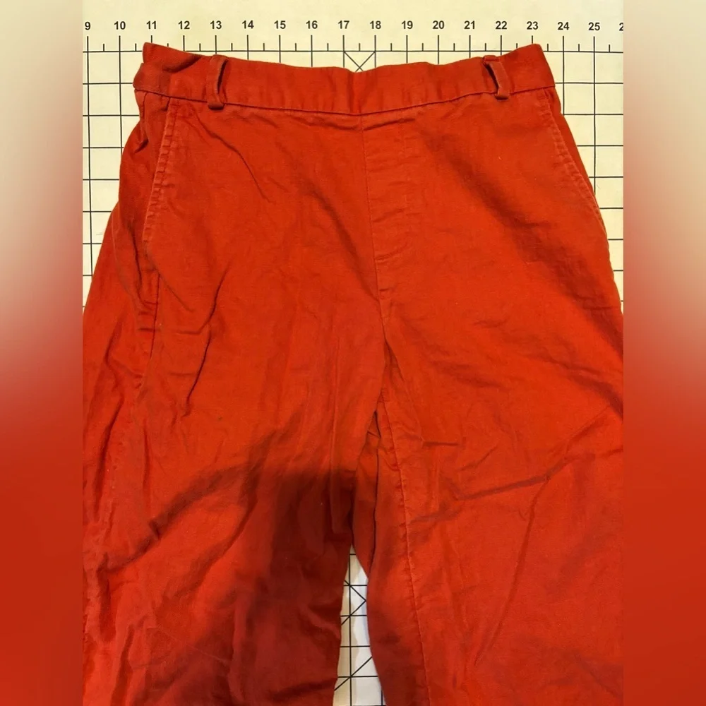 Banana Republic Women’s Size 0‎ Red Linen Blend Rowan Wide-Leg Pants